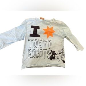Monster Republic I love Tokyo Robots baby 9-12 month long t shirt in blue